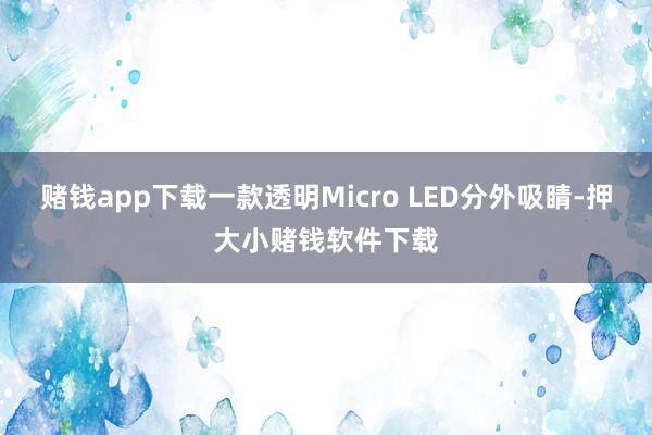 赌钱app下载一款透明Micro LED分外吸睛-押大小赌钱软件下载