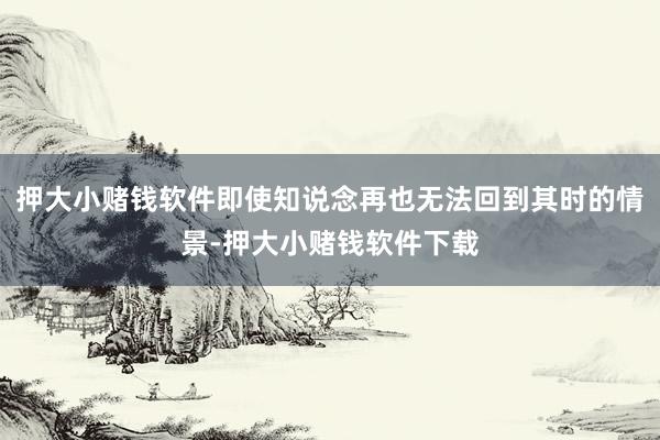 押大小赌钱软件即使知说念再也无法回到其时的情景-押大小赌钱软件下载