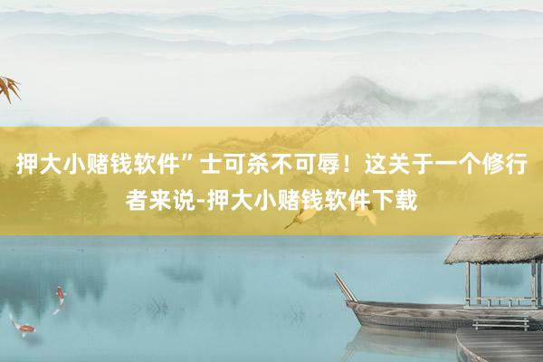 押大小赌钱软件”士可杀不可辱！这关于一个修行者来说-押大小赌钱软件下载