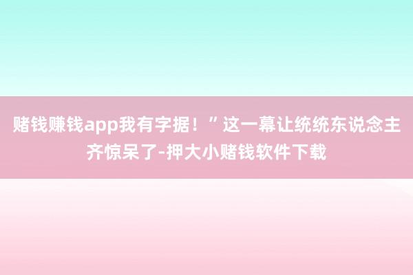 赌钱赚钱app我有字据！”这一幕让统统东说念主齐惊呆了-押大小赌钱软件下载